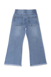 Girls Flower Embroidered Jeans